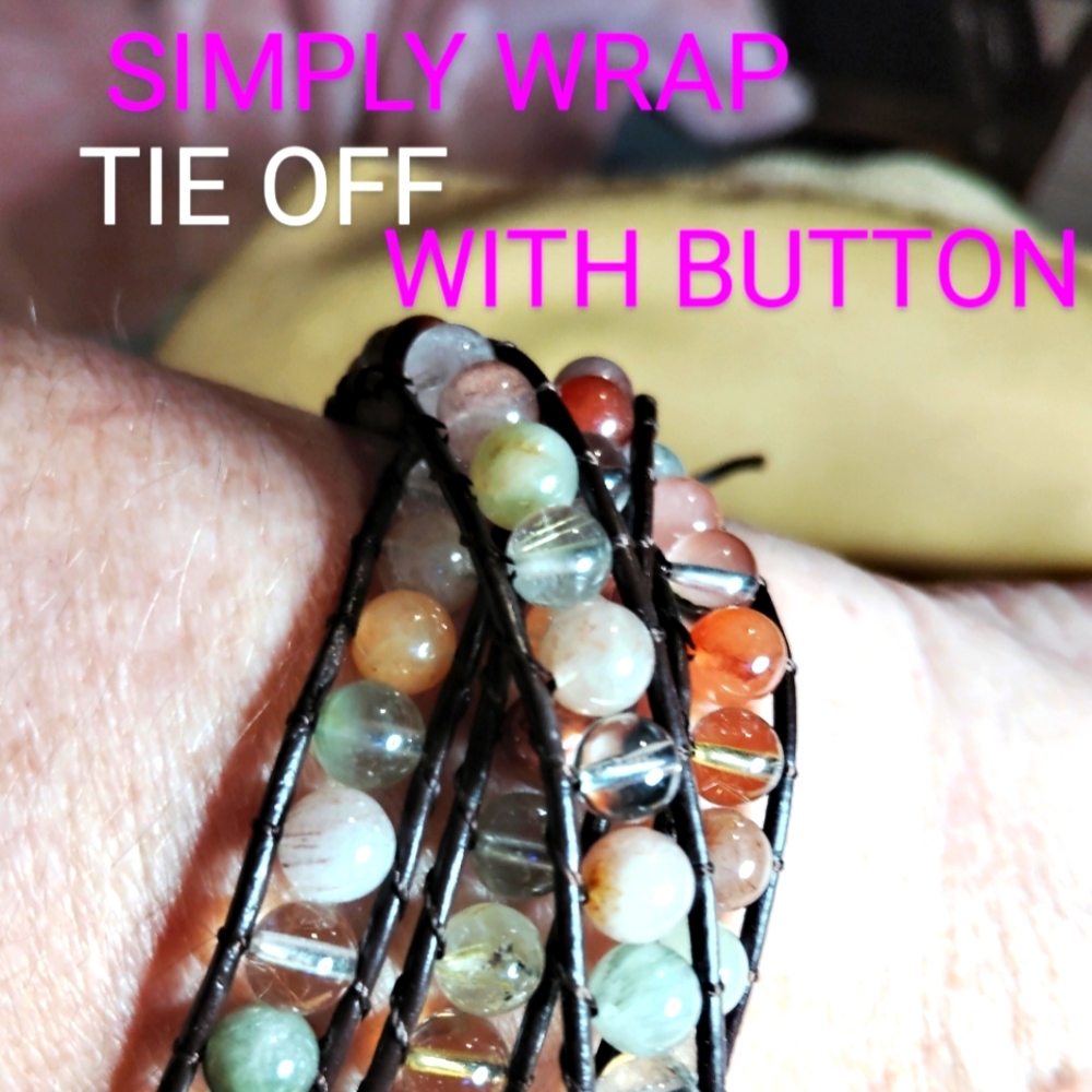 LOVELY TOURMALINE WRAP BRACELET. 36 In Long